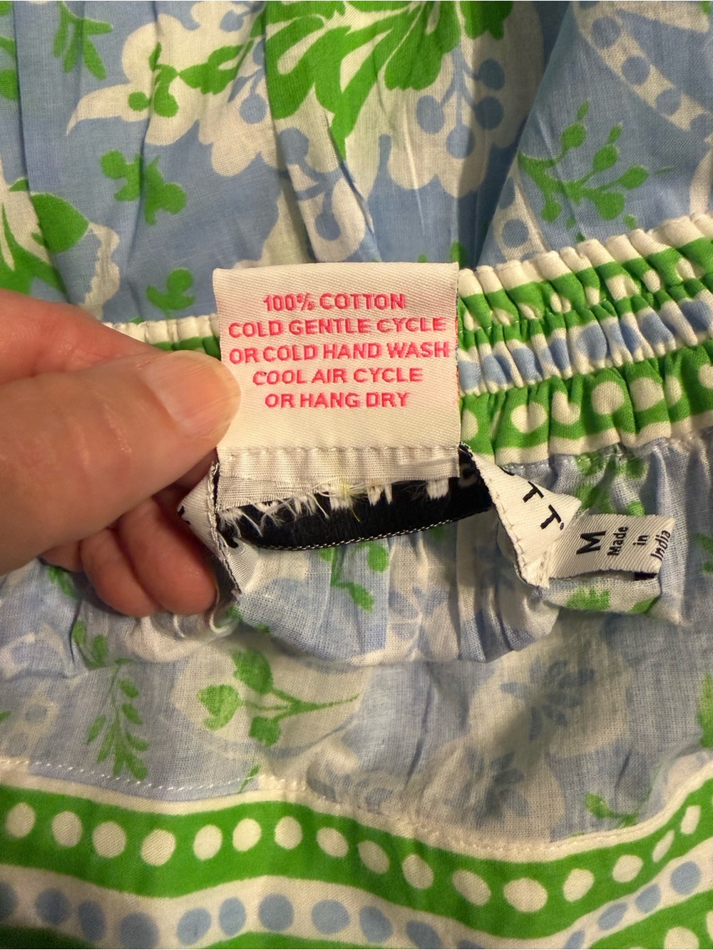 Gretchen Scott Blue & Green Floral Tiered Skirt - Size M - 100% Cotton - Picture 6 of 7